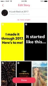 Snapchat now has a 2017 in review memories feature